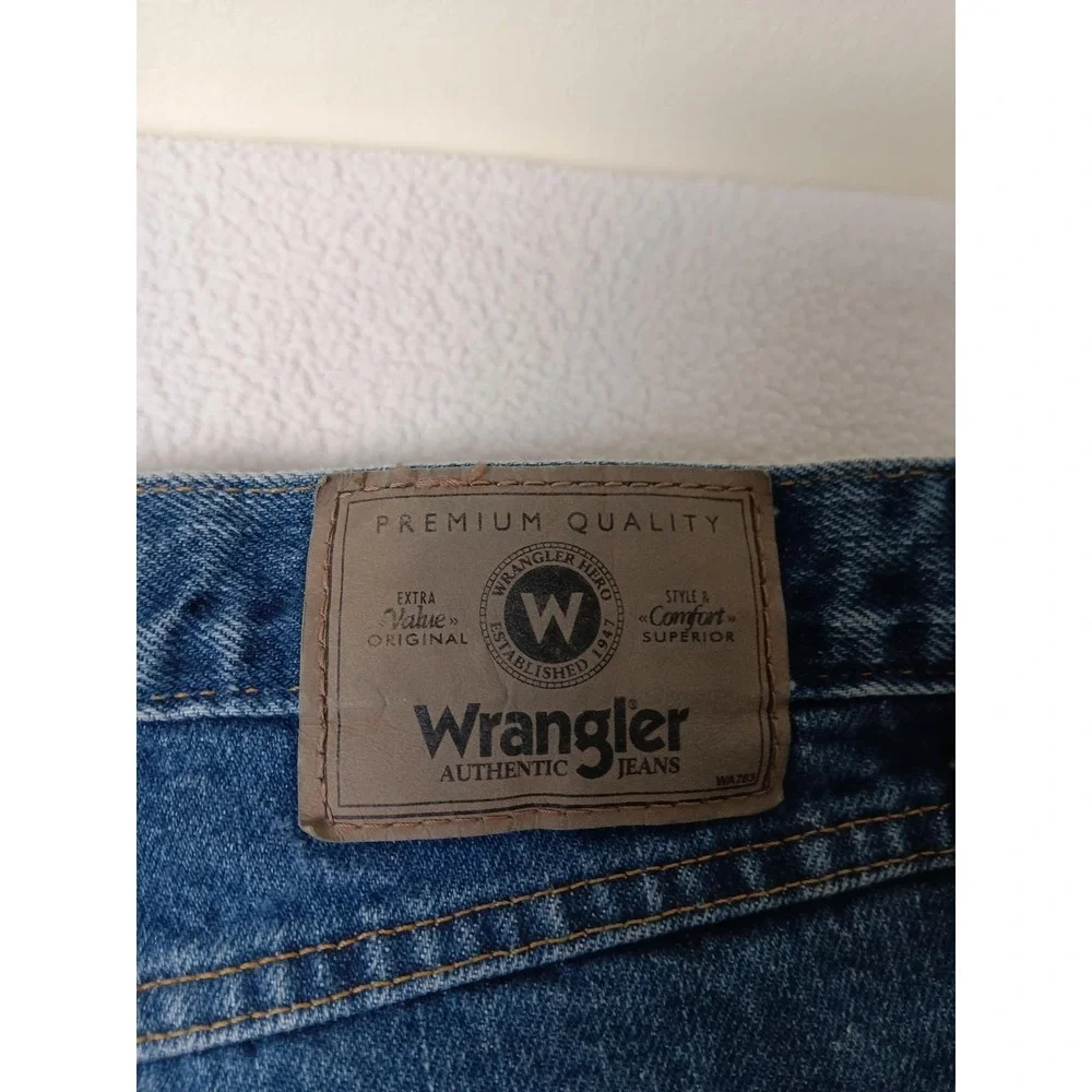 Wrangler Mens Relaxed Fit Straight Leg Jeans Blue Denim Five Star 48x30